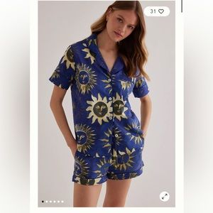 NWT Anthropologie Desmond + Dympsey Sun Print Pajamas